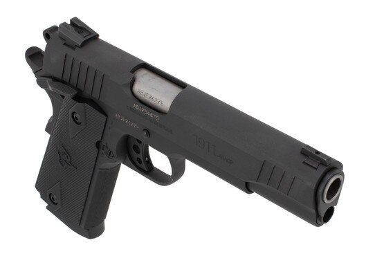 Taurus 1911 45 ACP pistol features a black finish
